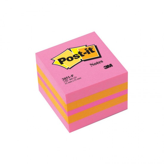 Αυτοκόλλητα Σημειώσεων - Κύβος Post-it mini ρόζ 51x51 (400φ) Αυτοκόλλητες Σημειώσεις